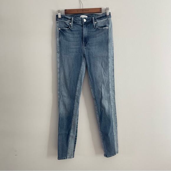 Good American Women’s Good Waist Two Tone Denim Jeans High Rise Skinny Blue 2/26 - Picture 2 of 9